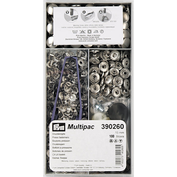 Multipac Prym Anorak - 15mm - Zilver - 390260 - Fournituren Zakelijk