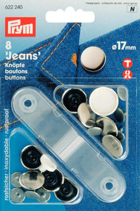 Prym Jeansknopen Glad - Zilver - 611240 - Fournituren Zakelijk