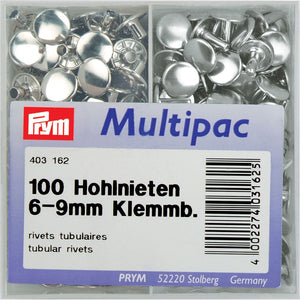 Prym Multipac Holle Nieten - 6-9mm - Zilver - 403162 - Fournituren Zakelijk